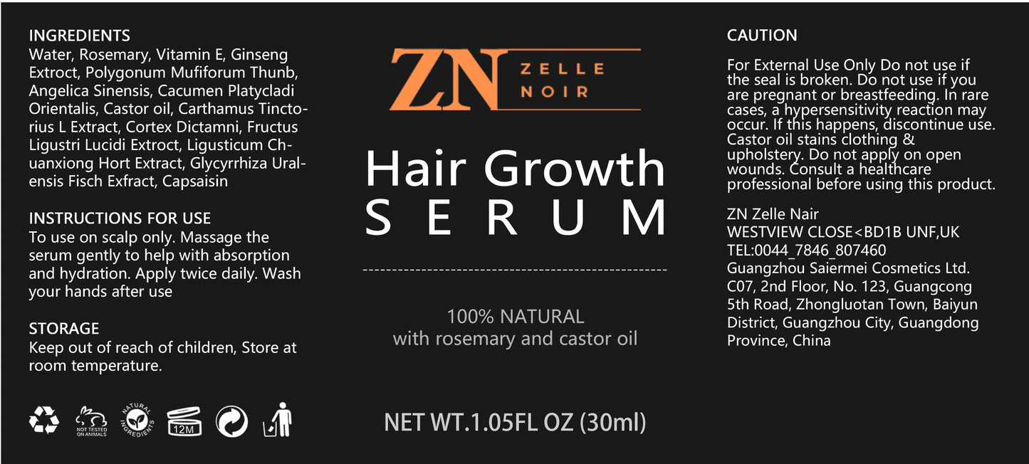 Hair growth serum with rosemary and castor oil