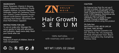 Hair growth serum with rosemary and castor oil